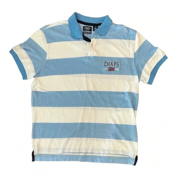 Y2K Chaps EST. 1978 Flag Polo Shirt Men’s Size Large - Picture 1 of 6